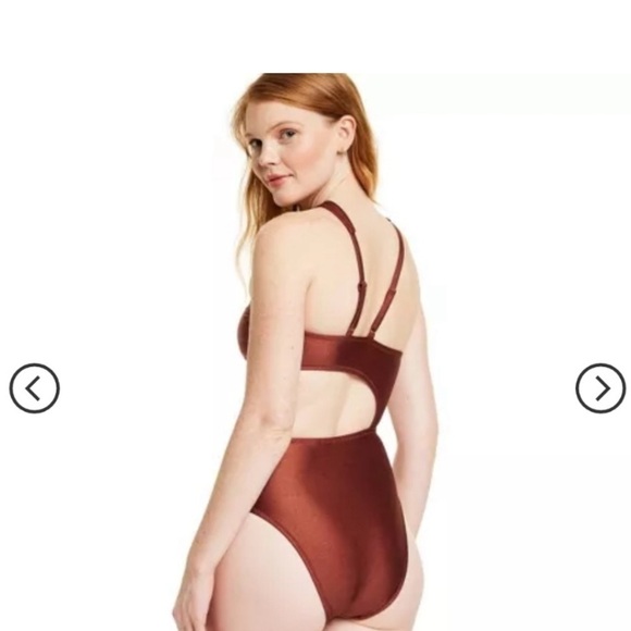 Fe NOEL Women's Asymmetrical
Metallic Cut Out High Leg Cheeky
One Piece new - Picture 4 of 9